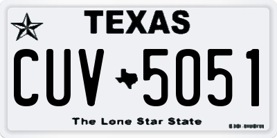 TX license plate CUV5051
