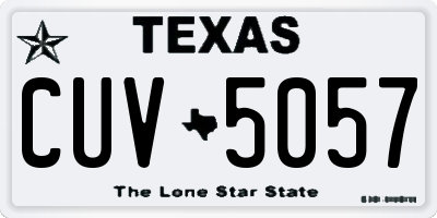 TX license plate CUV5057
