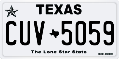 TX license plate CUV5059