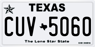 TX license plate CUV5060