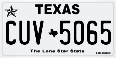TX license plate CUV5065
