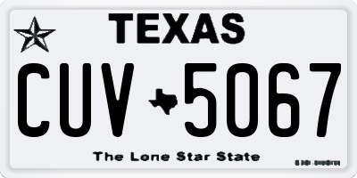 TX license plate CUV5067