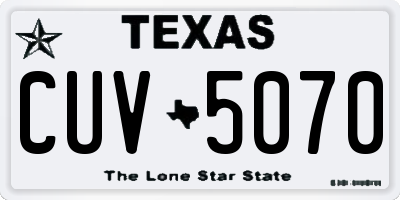 TX license plate CUV5070