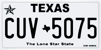 TX license plate CUV5075