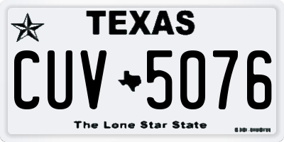 TX license plate CUV5076
