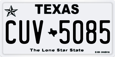 TX license plate CUV5085