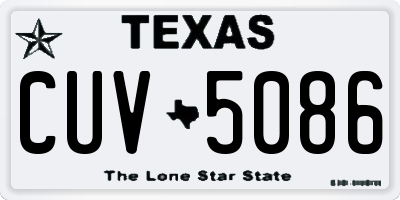 TX license plate CUV5086