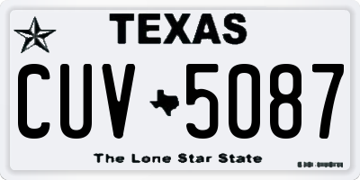 TX license plate CUV5087