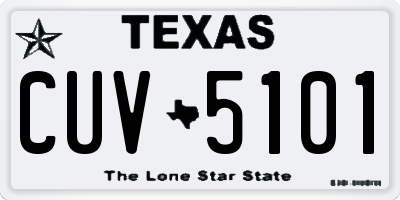 TX license plate CUV5101