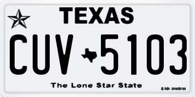 TX license plate CUV5103
