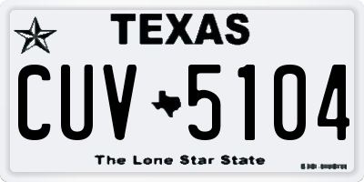 TX license plate CUV5104