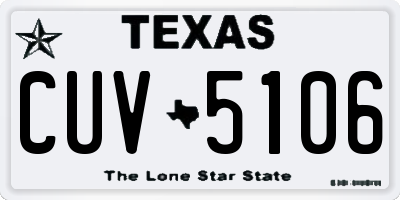 TX license plate CUV5106