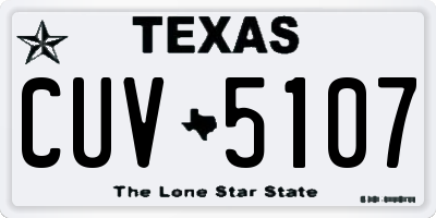 TX license plate CUV5107