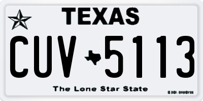 TX license plate CUV5113