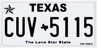 TX license plate CUV5115