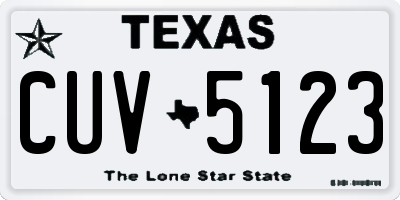 TX license plate CUV5123