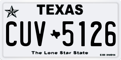 TX license plate CUV5126