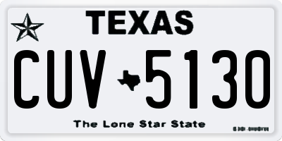 TX license plate CUV5130