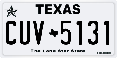 TX license plate CUV5131