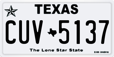 TX license plate CUV5137