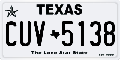 TX license plate CUV5138