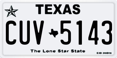 TX license plate CUV5143
