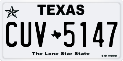 TX license plate CUV5147