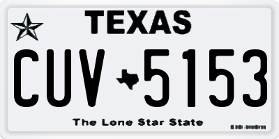 TX license plate CUV5153
