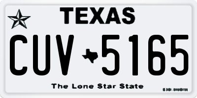 TX license plate CUV5165