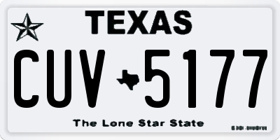 TX license plate CUV5177
