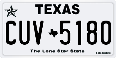 TX license plate CUV5180