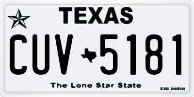 TX license plate CUV5181