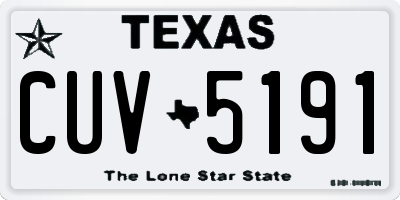 TX license plate CUV5191
