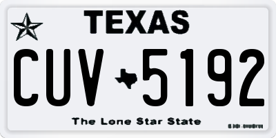 TX license plate CUV5192