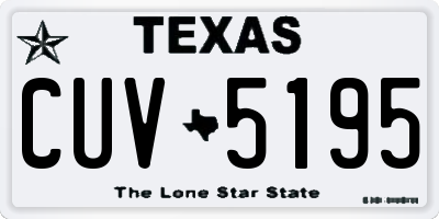 TX license plate CUV5195
