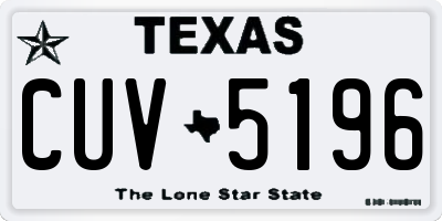 TX license plate CUV5196