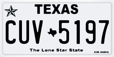 TX license plate CUV5197