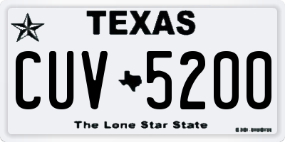 TX license plate CUV5200