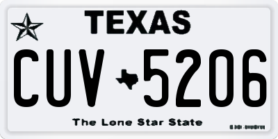 TX license plate CUV5206