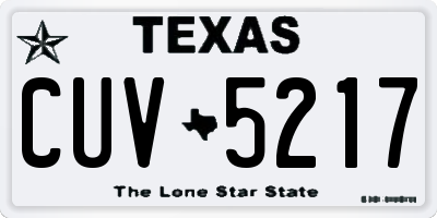 TX license plate CUV5217