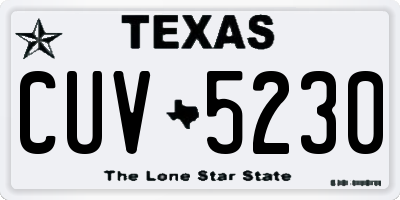 TX license plate CUV5230