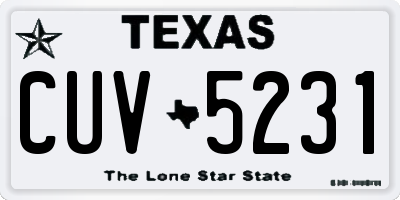 TX license plate CUV5231