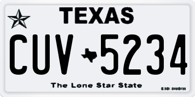 TX license plate CUV5234
