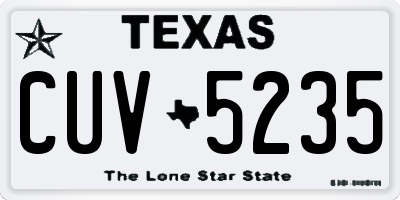 TX license plate CUV5235