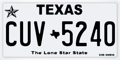 TX license plate CUV5240