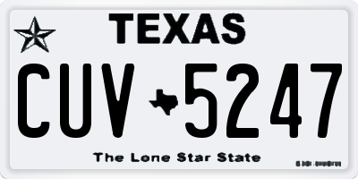 TX license plate CUV5247