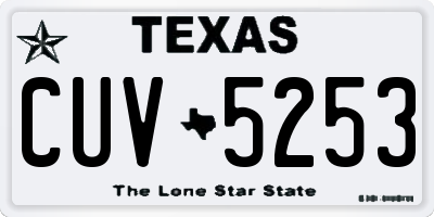TX license plate CUV5253