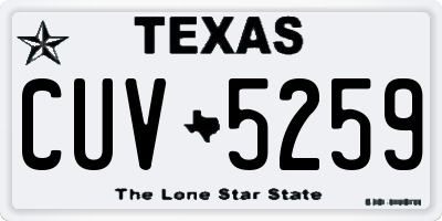 TX license plate CUV5259
