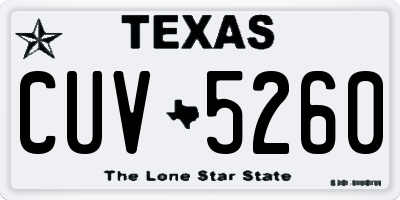 TX license plate CUV5260