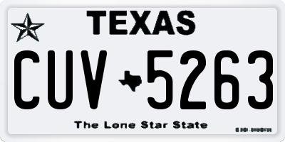 TX license plate CUV5263